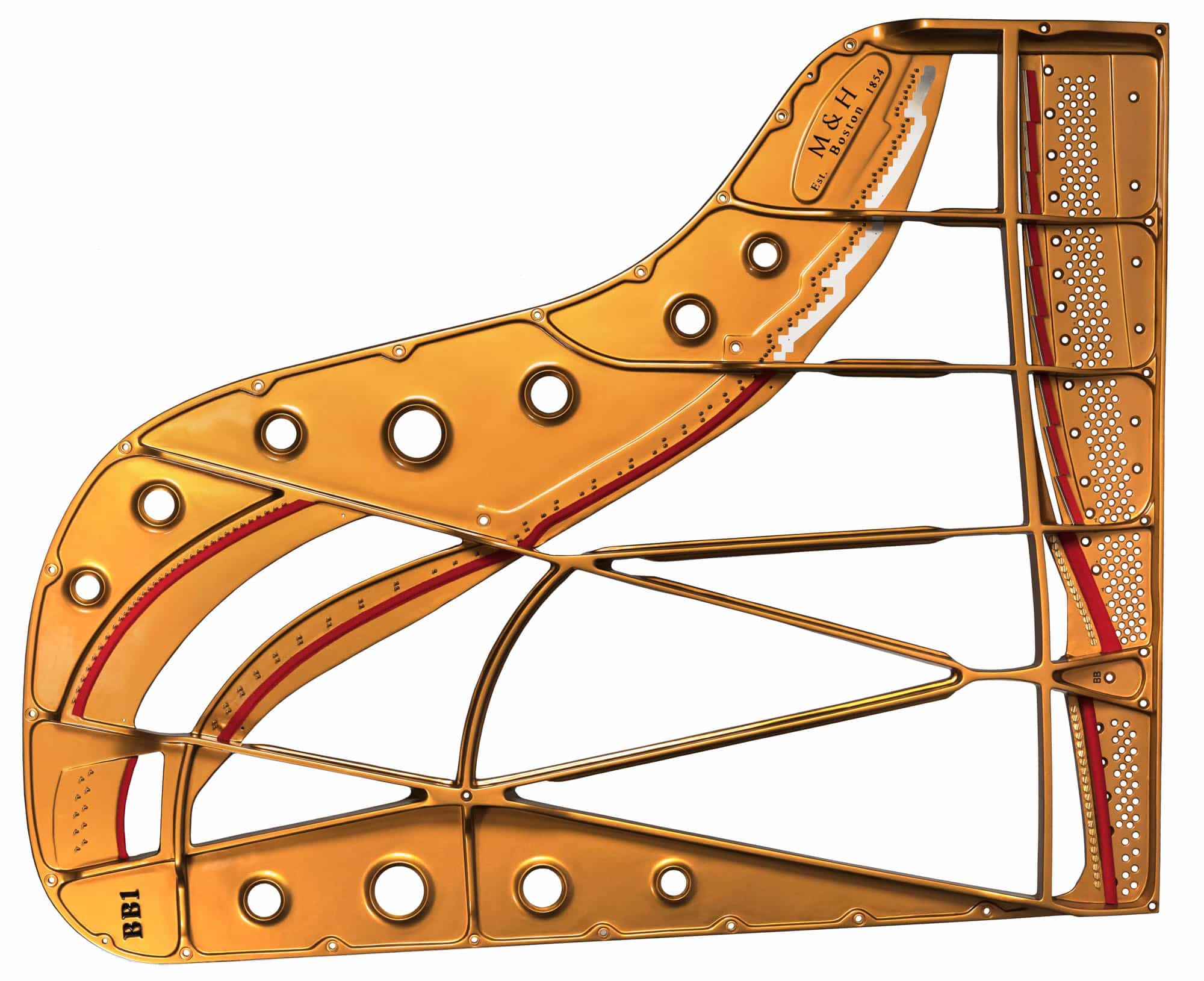 Full perimeter plate 1 • Mason & Hamlin Piano Company • Made in the USA