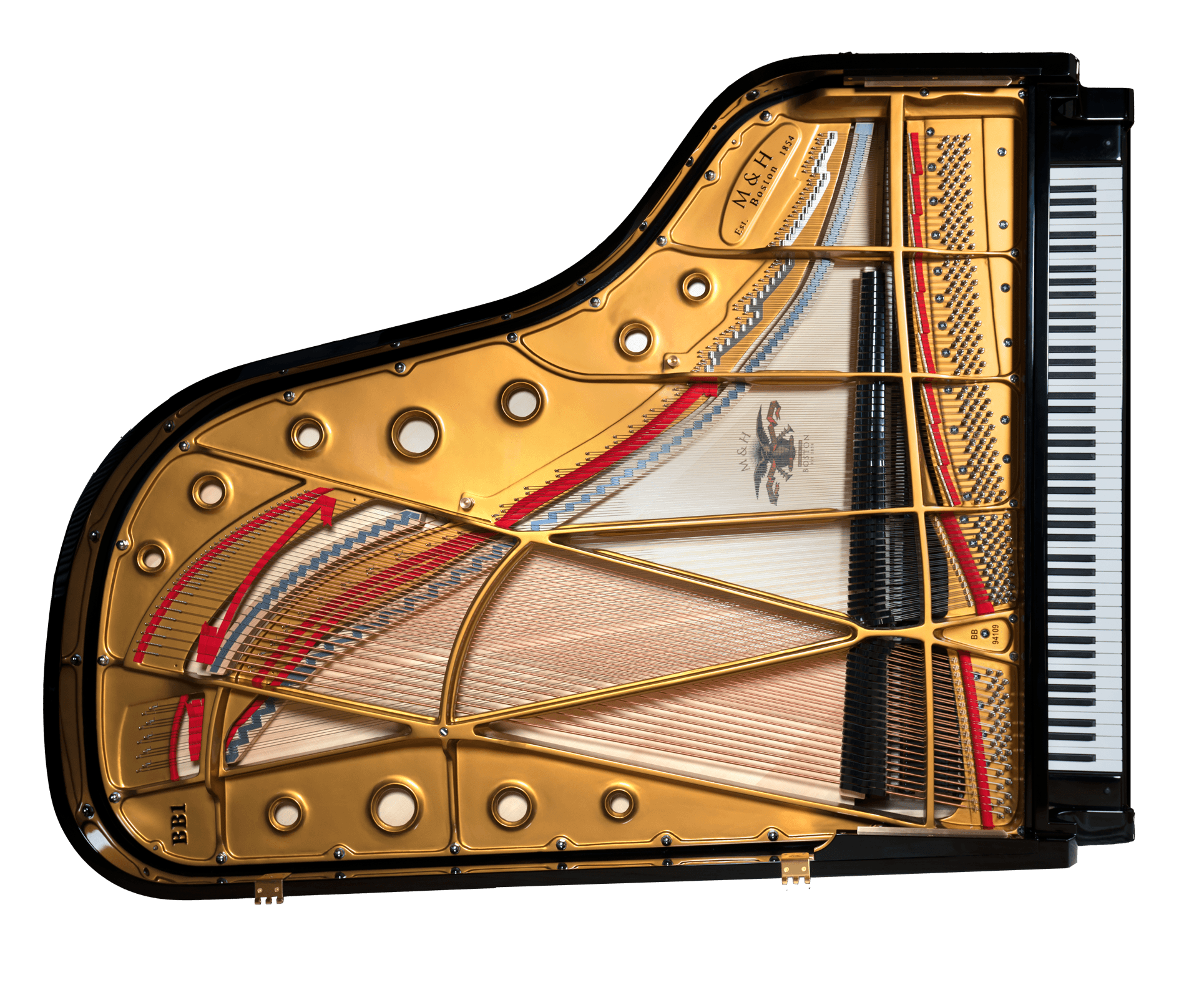 VX BRIDGE BB Top Rotated 1 • Mason & Hamlin Piano Company • Made in the USA